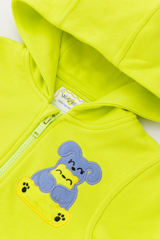 Ses Çıkaran LIME Fermuarlı Kapüşonlu Sweatshirt