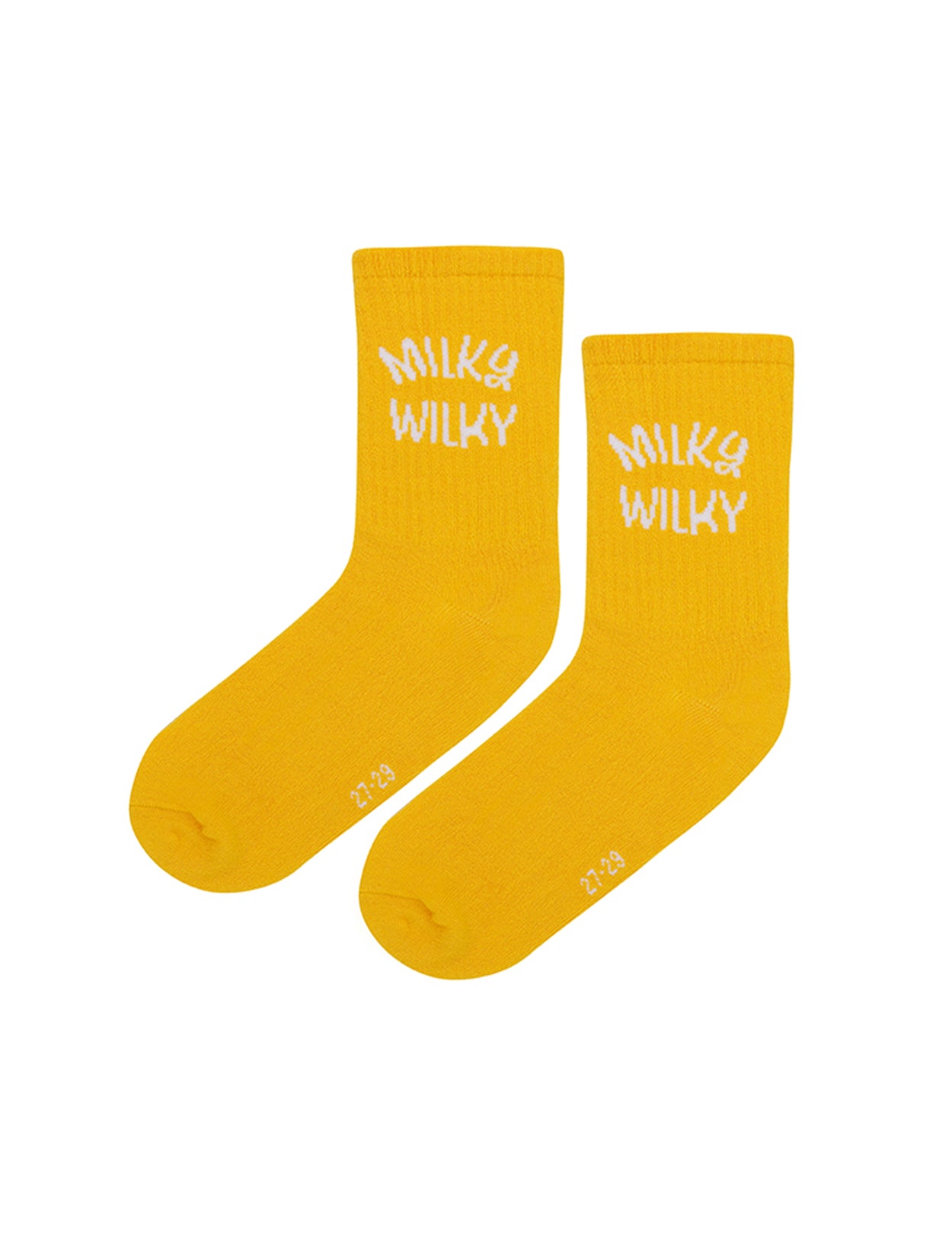 Çocuk ve bebek sarı çorap– Milky Wlky logo detayı (Ön Görünüm)
