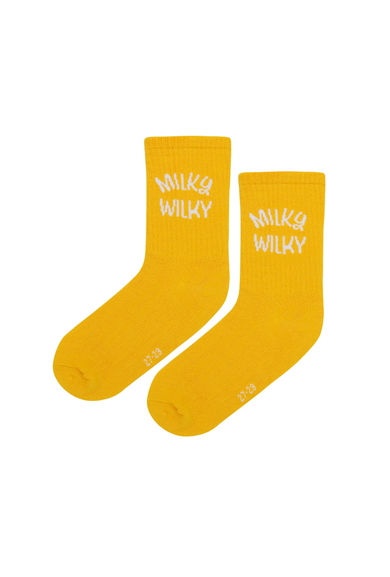 Çocuk ve bebek sarı çorap– Milky Wlky logo detayı (Ön Görünüm)