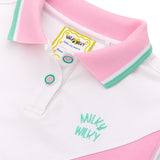 V Pattern Polo Collar Dress