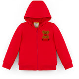 Squeaky Red Zipped Hoodie Sweatshirt
