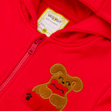 Squeaky Red Zipped Hoodie Sweatshirt